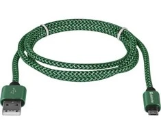 USB kabelis Defender USB-A - mikroUSB 1 m žaliasis (87804)