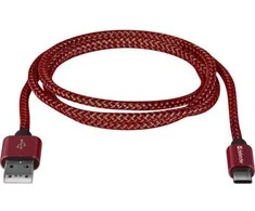 Defender USB AM-TYPE C 1,0m 2.1A Raudona