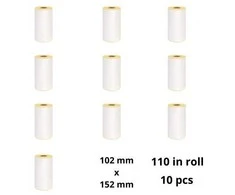 Zebra 3005281-T 102mm x 152mm Thermal Paper Labels 19 mm Core Dore Manufacturer, 10 pcs Removable