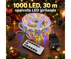 1000 LED, 30 m spalvota LED girlianda