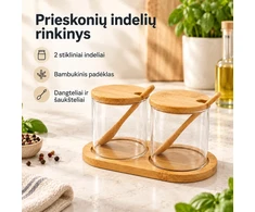 2 stiklinių indelių su dangteliais rinkinys 2 × 320 ml