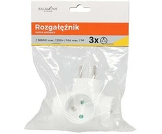 3 lizdų maitinimo adapteris, baltas