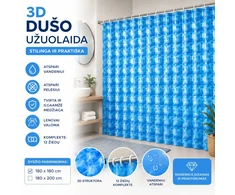3D Dušo Užuolaida MĖLYNA