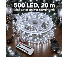 500 LED, 20 m šaltai balta LED girlianda
