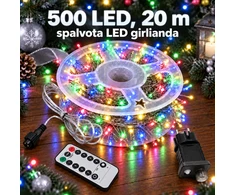 500 LED, 20 m spalvota LED girlianda