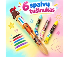6 spalvų tušinukas su Brain Rot figūrėle