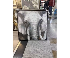 „Afrikos didybė“ tekstūrinis dramblio paveikslas, 80 × 80 cm