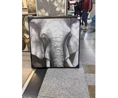 „Afrikos didybė“ tekstūrinis dramblio paveikslas, 80 × 80 cm