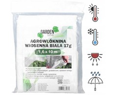 Agroplėvelė 1,6 x 10 m pavasarinė balta 17 g/m²