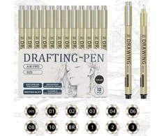 „Art Walker Drafting Pen“ techninių rašiklių rinkinys 12 vnt.