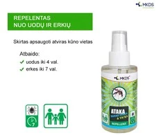 ATAKA Mosquitoes &amp; Ticks – repelentas nuo uodų ir erkių, 100 ml