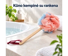 Aukštos kokybės dušo kempinė su ilga rankena