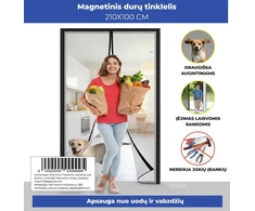 Aukštos kokybės magnetinis durų tinklelis 210 × 100 cm