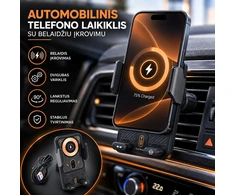 Automatinis automobilinis telefono laikiklis su belaidžiu įkrovimu TR2478C