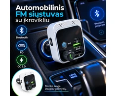 Automobilinis Bluetooth FM siųstuvas su įkrovikliu TR2477A moduliatorius