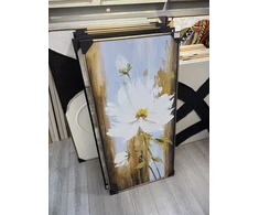 „Baltas prisilietimas“ reljefinis gėlės paveikslas, 60 × 120 cm