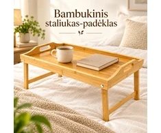 Bambukinis padėklas su sulankstomomis kojelėmis