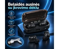 Belaidės Bluetooth ausinės su įkrovimo dėklu TR2474A