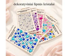 Dekoratyviniai lipnūs kristalai "Širdelės"