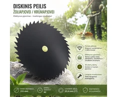 Diskinis peilis žoliapjovei / krūmapjovei 255 mm (40 dantų)