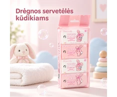 Drėgnų servetėlių rinkinys, 4 pakeliai
