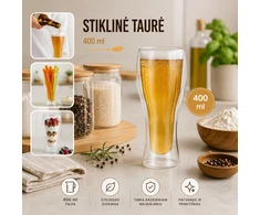 Dvigubo stiklo stiklinė alui 400ml