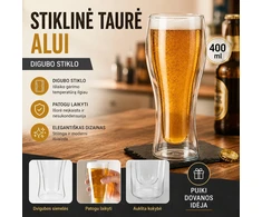 Dvigubo stiklo stiklinė alui 400ml