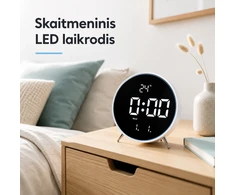 Elektroninis laikrodis su data ir termometru TR2250E