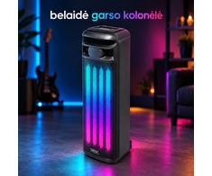 belaidė garso kolonėlė su mikrofonu ir led apšvietimu, 40 W