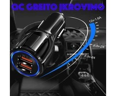 Greito įkrovimo auto SAM. 2 X USB 3.0 FAST adapteris