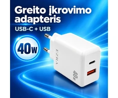 Greitojo įkrovimo adapteris EZRA HC176 40 W