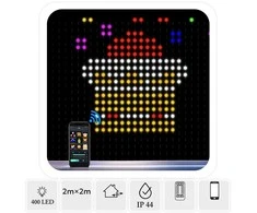 Išmani LED šviesų užuolaida „Smart Curtain“ 400 LED, multispalvė, 2×2 m