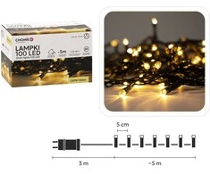 Kalėdinės LED girliandos, 100 LED, šiltai balta šviesa, 5 m