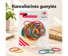 kanceliarinės gumytės, įvairiaspalvės