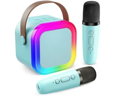 Karaoke kolonėlė su mikrofonais (Bluetooth, LED apšvietimas)