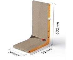 Ergonomiška kartoninė draskyklė katėms su mediniu rėmu