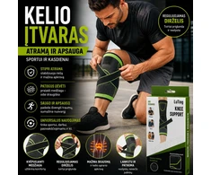 Kelio įtvaras su reguliuojamu dirželiu