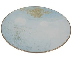 Keraminė lėkštė su mėlynu ir auksiniu dekoru, 27 cm