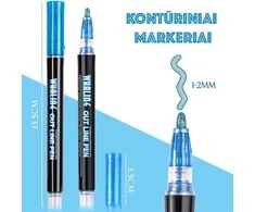 Kontūriniai markeriai, 12 vnt.