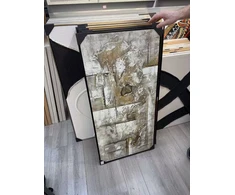 „Laiko pėdsakai“ abstraktus reljefinis paveikslas, 60 × 120 cm