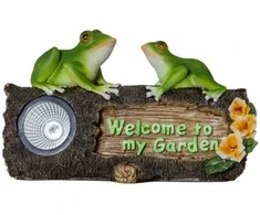 Lauko LED lempa „Frogy“ su saulės baterija (24 × 14 cm)