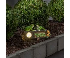 Lauko LED lempa „Frogy“ su saulės baterija (24 × 14 cm)