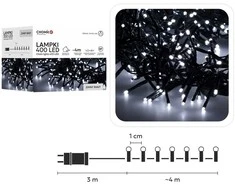 LED girlianda 400 LED, 4 m, šaltai balta