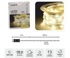 LED girlianda ant ritės, 500 LED, 53 m, šiltai balta