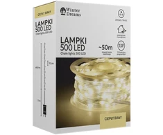 LED girlianda ant ritės, 500 LED, 53 m, šiltai balta