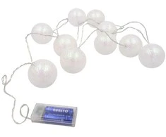 LED girlianda „Baltos burbuliukų lemputės“ (10 vnt.)