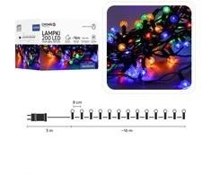LED girlianda „Cherry Ball“ 200 LED, multispalvė, 16 m