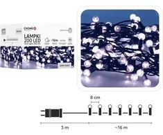 LED girlianda „Cherry Ball“ 200 LED, šaltai balta, 16 m
