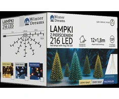 LED girlianda su žiedu, 12 × 1,8 m, 216 LED, šaltai balta