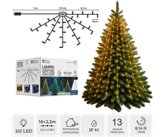 LED girlianda su žiedu, 16 × 2,2 m, 352 LED, šiltai balta